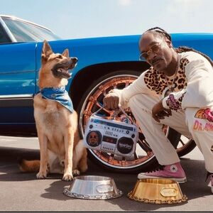 NWT Snoop Doggie Doggs Bandana Set of 2, Adjustable Ties - Size Large